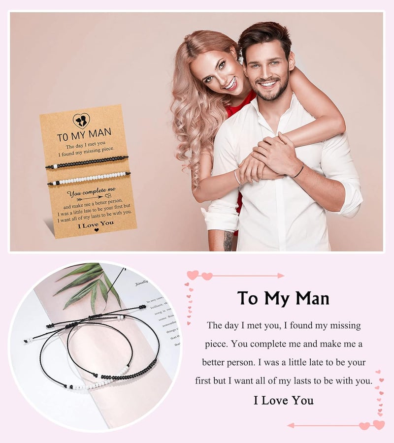 UNGENT THEM Pinky Promise Matching Bracelet for Couples Soulmate Man Distance Relationship Gifts for Women Men Him Her… - Image 2